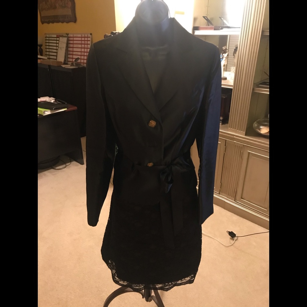 Black taffeta suit by John Meyer size 10